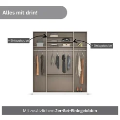 OTTO home Drehtürenschrank »Kleiderschrank Schrank Garderobe AGORDO mit Dekor- oder Hochglanzfront« in zwei Griff-Farben, Breite 181 cm,mit Außenschubkästen, Serie in 7 Breiten und 2 Höhen MADE IN GERMANY
