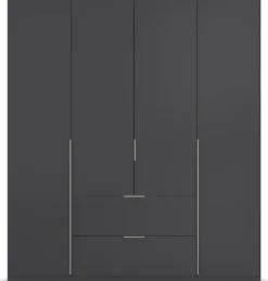 OTTO home Drehtürenschrank »Kleiderschrank Schrank Garderobe AGORDO mit Dekor- oder Hochglanzfront« in zwei Griff-Farben, Breite 181 cm,mit Außenschubkästen, Serie in 7 Breiten und 2 Höhen MADE IN GERMANY