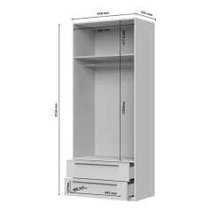 OTTO home Drehtürenschrank »Opera mit oder ohne Kranz inkl. LED-Bel. ,B92,137,182 oder 227 cm« Schubkästen, UV lackiert, Soft Close Funktion, Höhenverstellbare Füße