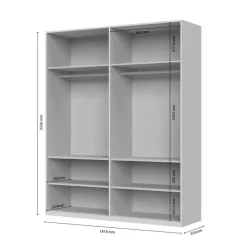 OTTO home Drehtürenschrank »Opera mit oder ohne Kranz inkl. LED-Bel. ,B 227,272,317 oder 362 cm« UV lackiert, Soft Close Funktion, Höhenverstellbare Füße