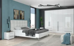 OTTO home Drehtürenschrank »Piano, inklusive Rahmen und Beleuchtung, soft-close-Funktion« 277 oder 322cm breit, 226cm hoch, mit 4 Schubladen,UV lackiert, hochglänzend weiß oder beige, FSC-zertifiziert
