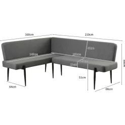 OTTO home Eckbank »Frida« Federkern, pflegeleichtem Velours oder Webstoff Bezug, Breite 210 cm