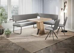 OTTO home Eckbank »Gabi Esszimmerbank, Bank, Küchenbank, Polsterbank« Gestell aus matt-schwarzem Flachmetall, stabil, 2-Stoff-Design