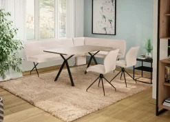 OTTO home Eckbankgruppe »Bruna Essecke, Sitzgruppe, Eckbankgruppe, Küchenbankgruppe« Set, 4tlg, 4 tlg. tlg. Stuhl: 360° drehbar (Rückst.), 2-Stoff-Design. Wellenfederung Eckbank