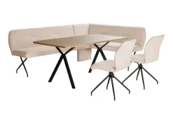 OTTO home Eckbankgruppe »Bruna Essecke, Sitzgruppe, Eckbankgruppe, Küchenbankgruppe« Set, 4tlg, 4 tlg. tlg. Stuhl: 360° drehbar (Rückst.), 2-Stoff-Design. Wellenfederung Eckbank