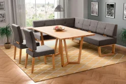 OTTO home Eckbankgruppe »Ponza Eckbank Küchenbank« Set, 4 Stk. tlg. Sitzgruppe Esszimmer Stühle Tisch und Bank bequem gepolstert