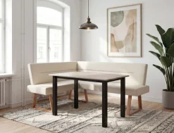 OTTO home Eckbank »Mellio« Beine aus massiver Eiche, pflegeleichtem Webstoff Bezug, Breite 190 cm