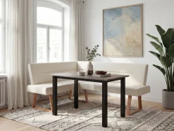 OTTO home Eckbank »Mellio« Beine aus massiver Eiche, pflegeleichtem Webstoff Bezug, Breite 190 cm
