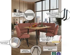OTTO home Eckbank »Mily Küchenbank, Polsterbank, Esszimmerbank, 205x164 cm« Moderne Bank undFarben, Sitzplatzanzahl: 5, Frei in Raum stellbar