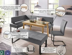 OTTO home Eckbank »Oliver mit Metallgestell, Küchenbank« verschiedene Bezüge Cord Esszimmerbank OTTOs Choice