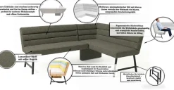 OTTO home Eckbank »Oregon Küchenbank, Polsterbank, Esszimmerbank, 177x140 cm« Moderne Bank undFarben, Sitzplatzanzahl: 4/5, Frei in Raum stellbar