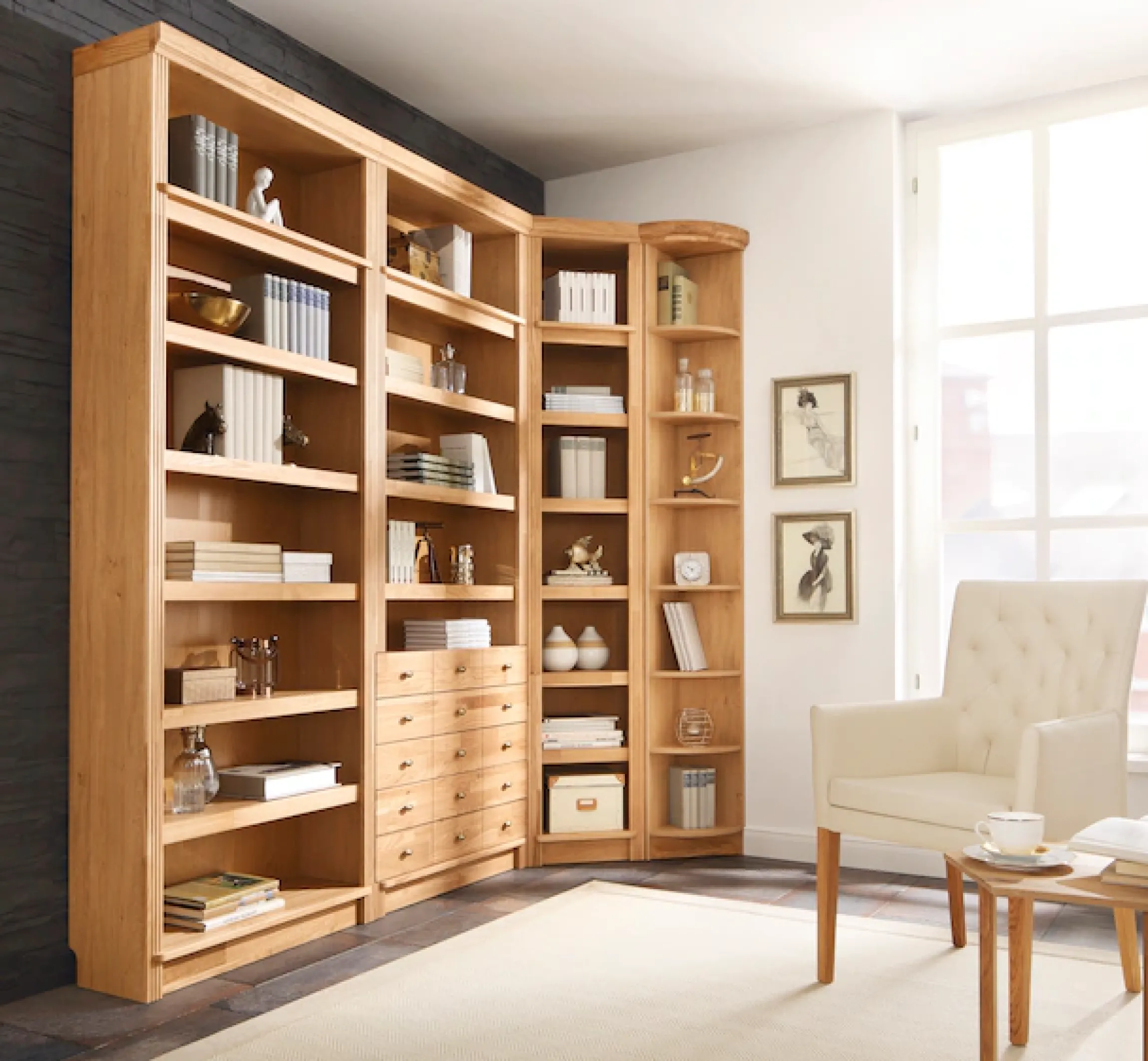 OTTO home Eckregal »Soeren mit Eiche-Elementen, Regal Höhe 220 cm, FSC®-zertifiziert« passend für Regale Soeren mit einer Tiefe von 29 cm