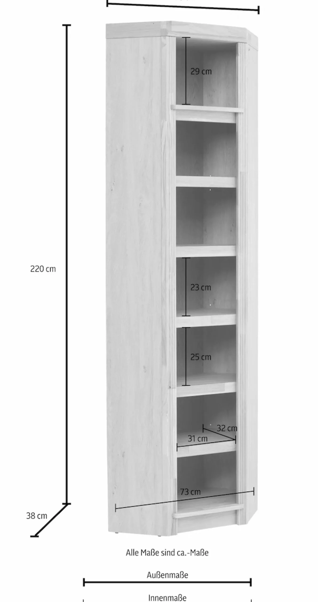 OTTO home Eckregal »Soeren mit Eiche-Elementen, Regal Höhe 220 cm, FSC®-zertifiziert« passend für Regale Soeren mit einer Tiefe von 29 cm