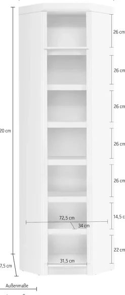 OTTO home Eckregal »Soeren mit Eiche-Elementen, Regal Höhe 220 cm, FSC®-zertifiziert« passend für Regale Soeren mit einer Tiefe von 29 cm