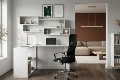 OTTO home Eckschreibtisch »Jaaron« mit vier offenen Fächern, modernes und elegantes Design