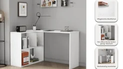 OTTO home Eckschreibtisch »Jaaron« mit vier offenen Fächern, modernes und elegantes Design