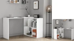 OTTO home Eckschreibtisch »Jaaron« mit vier offenen Fächern, modernes und elegantes Design