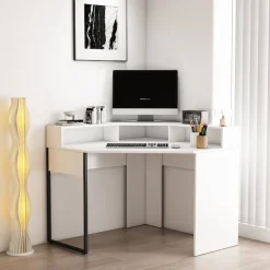 OTTO home Eckschreibtisch »Moid« mit Schreibtischaufsatz, modernes Design, B. 100 cm