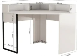 OTTO home Eckschreibtisch »Moid« mit Schreibtischaufsatz, modernes Design, B. 100 cm