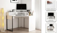 OTTO home Eckschreibtisch »Moid« mit Schreibtischaufsatz, modernes Design, B. 100 cm