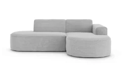 OTTO home Ecksofa »ADELLA XL Design-Sofa mit Recamiere rechts/links, 263/159/76 cm« L-Form XL mit Wellenunterfederung, runde Form, auch in Cord