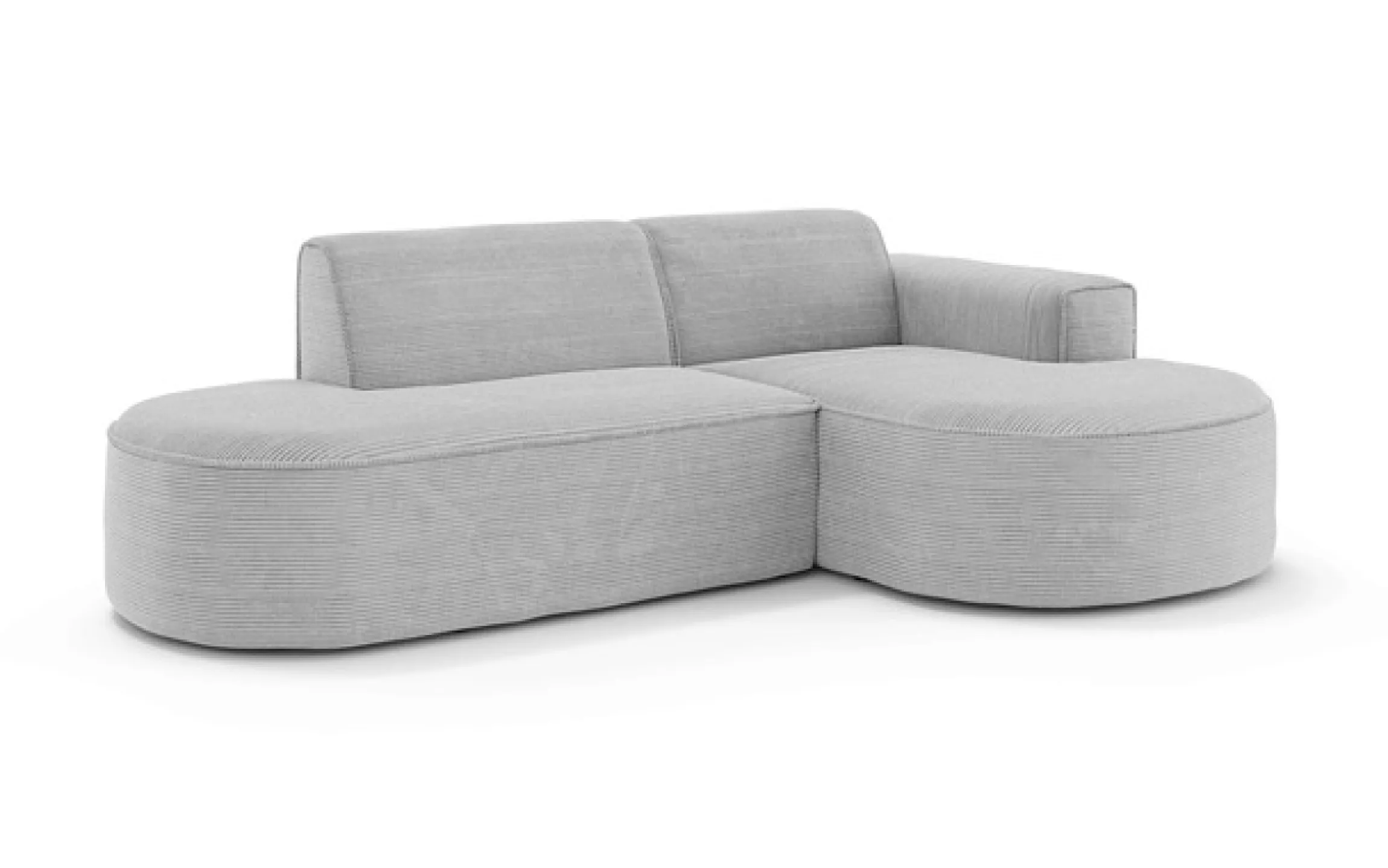 OTTO home Ecksofa »ADELLA XL Design-Sofa mit Recamiere rechts/links, 263/159/76 cm« L-Form XL mit Wellenunterfederung, runde Form, auch in Cord