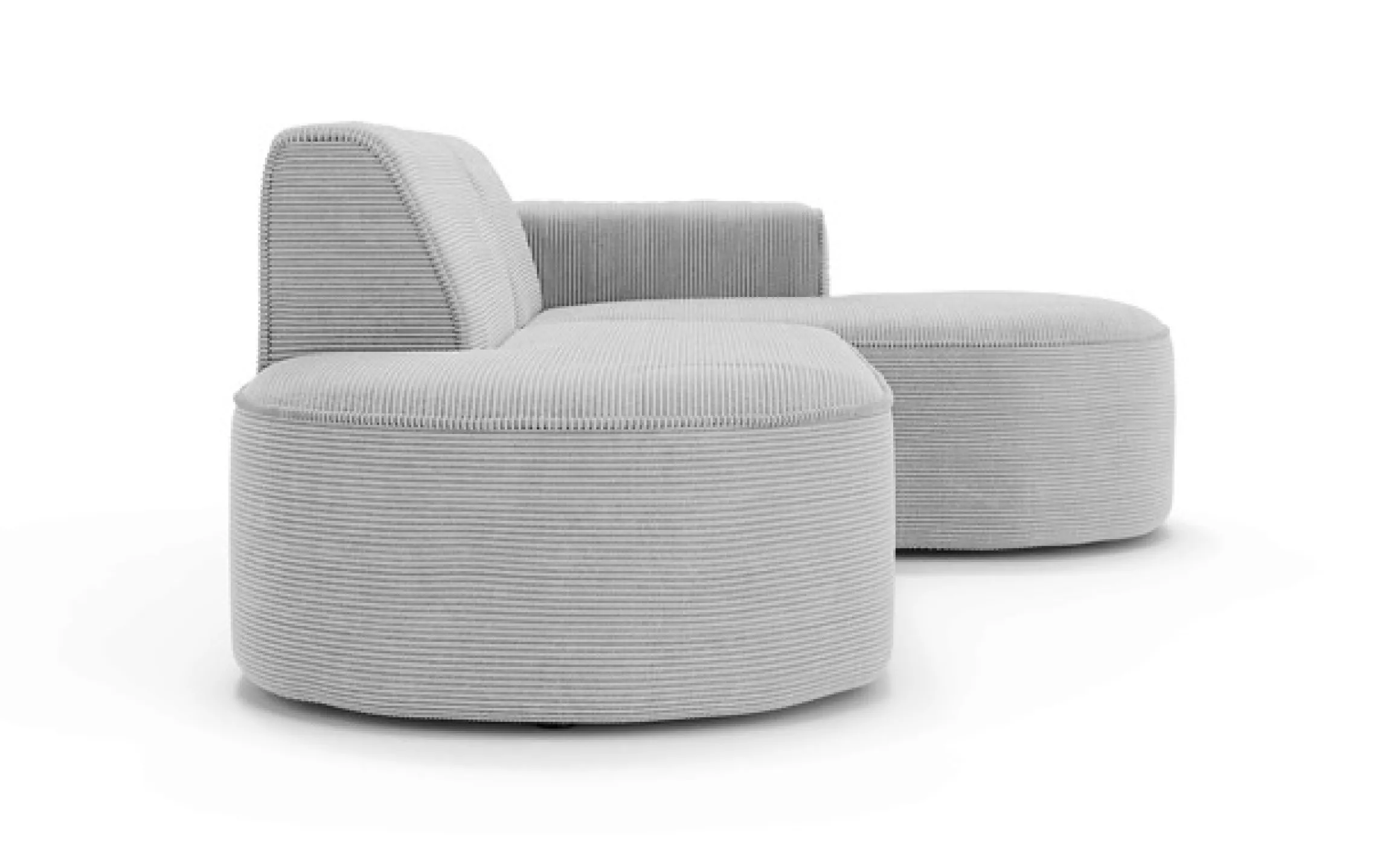 OTTO home Ecksofa »ADELLA XL Design-Sofa mit Recamiere rechts/links, 263/159/76 cm« L-Form XL mit Wellenunterfederung, runde Form, auch in Cord