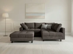 OTTO home Ecksofa »Antonia L-Form, B: 215 cm« Ecksofa, Rückenkissen, ottomane beidseitig montierbar, Bonnelfederkern