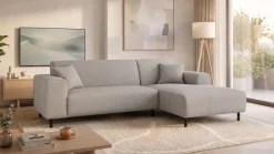 OTTO home Ecksofa »ARROS L-Form mit Wellenunterfederung, Maße B/T/H: 235/163/81 cm« incl. Zierkissen, mit Recamiere rechts/links bestellbar, auch in Cord