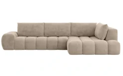 OTTO home Ecksofa »AZITA L-Form, XL 296 cm - Designsofa in Bubble-Optik« lose Rückenkissen, traumhafte Steppung