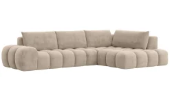 OTTO home Ecksofa »AZITA L-Form, XL 296 cm - Designsofa in Bubble-Optik« lose Rückenkissen, traumhafte Steppung