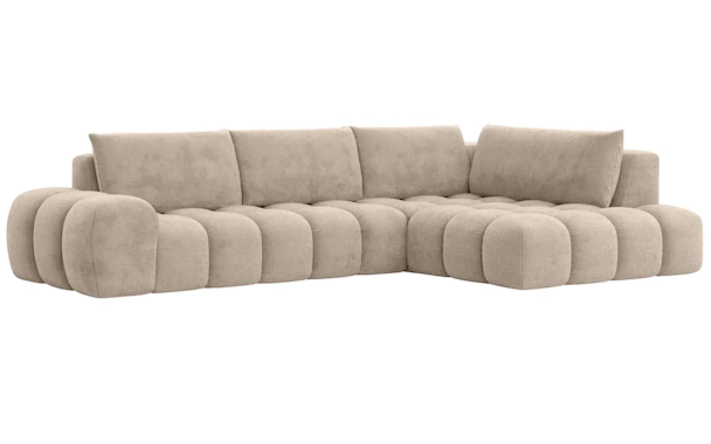OTTO home Ecksofa »AZITA L-Form, XL 296 cm - Designsofa in Bubble-Optik« lose Rückenkissen, traumhafte Steppung