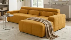 OTTO home Ecksofa »Ballerup 235 x 175 cm, auch mit verstellbarer Sitztiefe« Kopfteile verstellbar, aus pflegeleichtem, weichem Bezugsstoff, L-Form