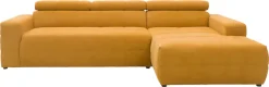 OTTO home Ecksofa »Ballerup 235 x 175 cm, auch mit verstellbarer Sitztiefe« Kopfteile verstellbar, aus pflegeleichtem, weichem Bezugsstoff, L-Form