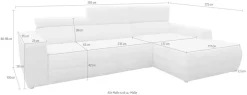OTTO home Ecksofa »Ballerup 235 x 175 cm, auch mit verstellbarer Sitztiefe« Kopfteile verstellbar, aus pflegeleichtem, weichem Bezugsstoff, L-Form