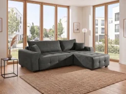 OTTO home Ecksofa »Bella Couch L-Form, B: 234 cm, Zierkissen inklusive« optional Schlaffunktion & Bettkasten, Wohnkomfort