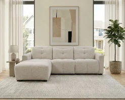OTTO home Ecksofa »CAARLA Webstoff, L-Form, 261 cm, man. o. elektr. Relaxfunktion (USB)« mit USB-A und USB-C bei elektrischer Ausführung, Kopfteilverstellung