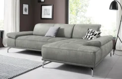 OTTO home Ecksofa »Caluna, L-Form, B:280cm, Federkern, in Stoff und Leder« Inkl.Sitztiefenverstellung, wahlweise mit Kopf- und Armteilverstellung