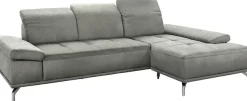 OTTO home Ecksofa »Caluna, L-Form, B:280cm, Federkern, in Stoff und Leder« Inkl.Sitztiefenverstellung, wahlweise mit Kopf- und Armteilverstellung