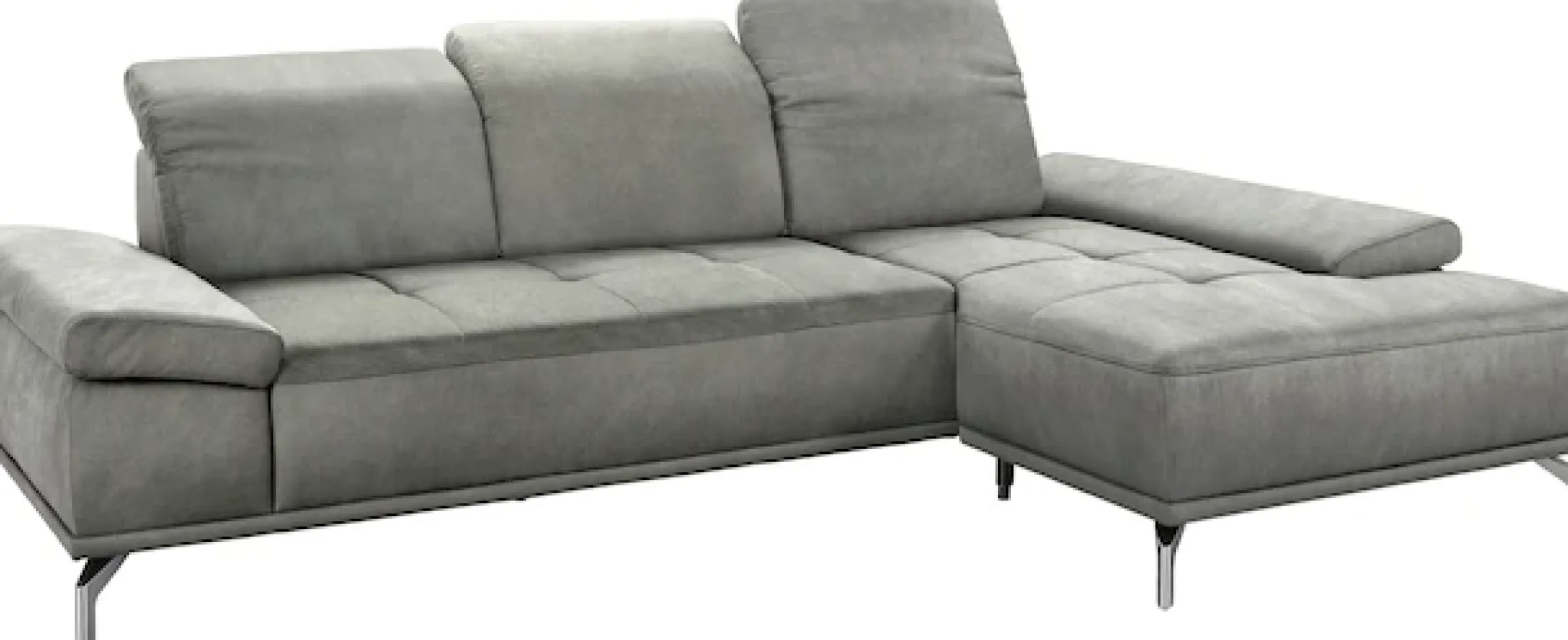 OTTO home Ecksofa »Caluna, L-Form, B:280cm, Federkern, in Stoff und Leder« Inkl.Sitztiefenverstellung, wahlweise mit Kopf- und Armteilverstellung