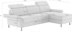 OTTO home Ecksofa »Calypso L-Form« mit motorischen Funktionen im Sofa und Recamiere