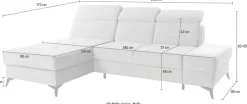 OTTO home Ecksofa »Cardiz L-Form« inkl.Kopfteilverstellung und Federkern wahlweise mit Schlaffunktion