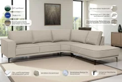 OTTO home Ecksofa »Casina« mit abgerundeter Ottomane, in einem weichen Chenille-Stoff