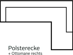 OTTO home Ecksofa »Cornwall L-Form« mit Sitztiefenverstellung, Schlaffunktion & Kopfteilverstellung