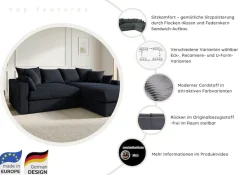 OTTO home Ecksofa »Cosy Lounge L-Form, Breite 333 cm« Mega-Sofa mit Cordstoff bezogen, mit Federkern & 4 Zierkissen