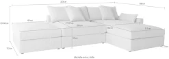OTTO home Ecksofa »Cosy Lounge L-Form, Breite 333 cm« Mega-Sofa mit Cordstoff bezogen, mit Federkern & 4 Zierkissen