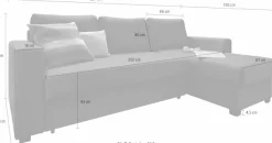 OTTO home Ecksofa »Dublin L-Form, B: 234cm, in Cord« Schlaffunktion und Bettkasten, Recamiere links oder rechts montierbar