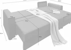 OTTO home Ecksofa »Dublin L-Form, B: 234cm, in Cord« Schlaffunktion und Bettkasten, Recamiere links oder rechts montierbar