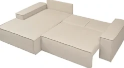 OTTO home Ecksofa »FINNLEY Struktur fein, L-Form 257 cm, Schlafsofa« mit Bettkasten, in Bouclé, Struktur fein und Mega Cord