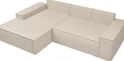 OTTO home Ecksofa »FINNLEY Struktur fein, L-Form 257 cm, Schlafsofa« mit Bettkasten, in Bouclé, Struktur fein und Mega Cord